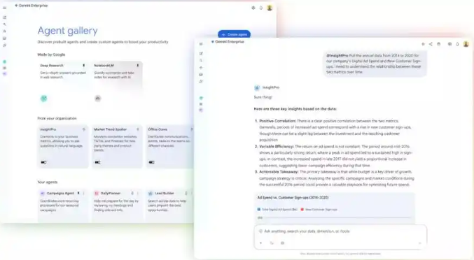 b1e47bd134ccb606464179ae6e186c9f Gemini Enterprise – 谷歌推出的企业级AI Agent平台,支持创建定制智能体
