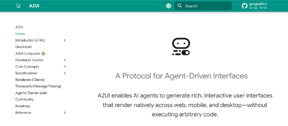 A2UI – 谷歌开源Agent生成用户界面的声明式协议，支持定制化