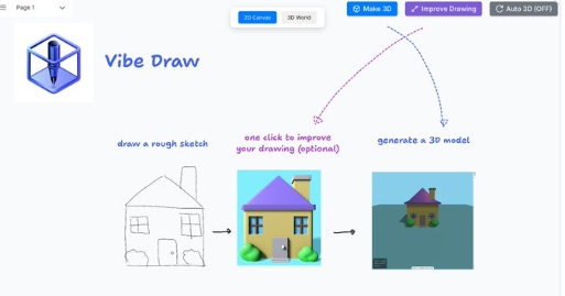 Vibe Draw – AI 3D建模工具,草图一键转3D神器
