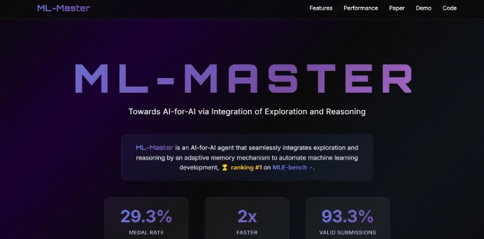 ML-Master – 上海交大推出的AI专家智能体。在OpenAI的权威基准测试MLE-bench中表现优异