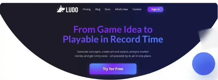 Ludo.ai – AI游戏开发平台,将创意转化为互动体验,快速测试游戏循环。